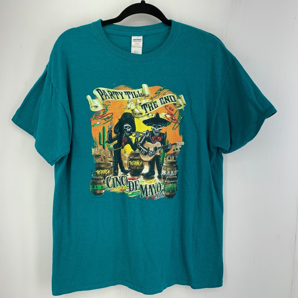 Gildan Mexican Restaurant Cinco De Mayo 2016 Graphic T-Shirt Large Streetwear